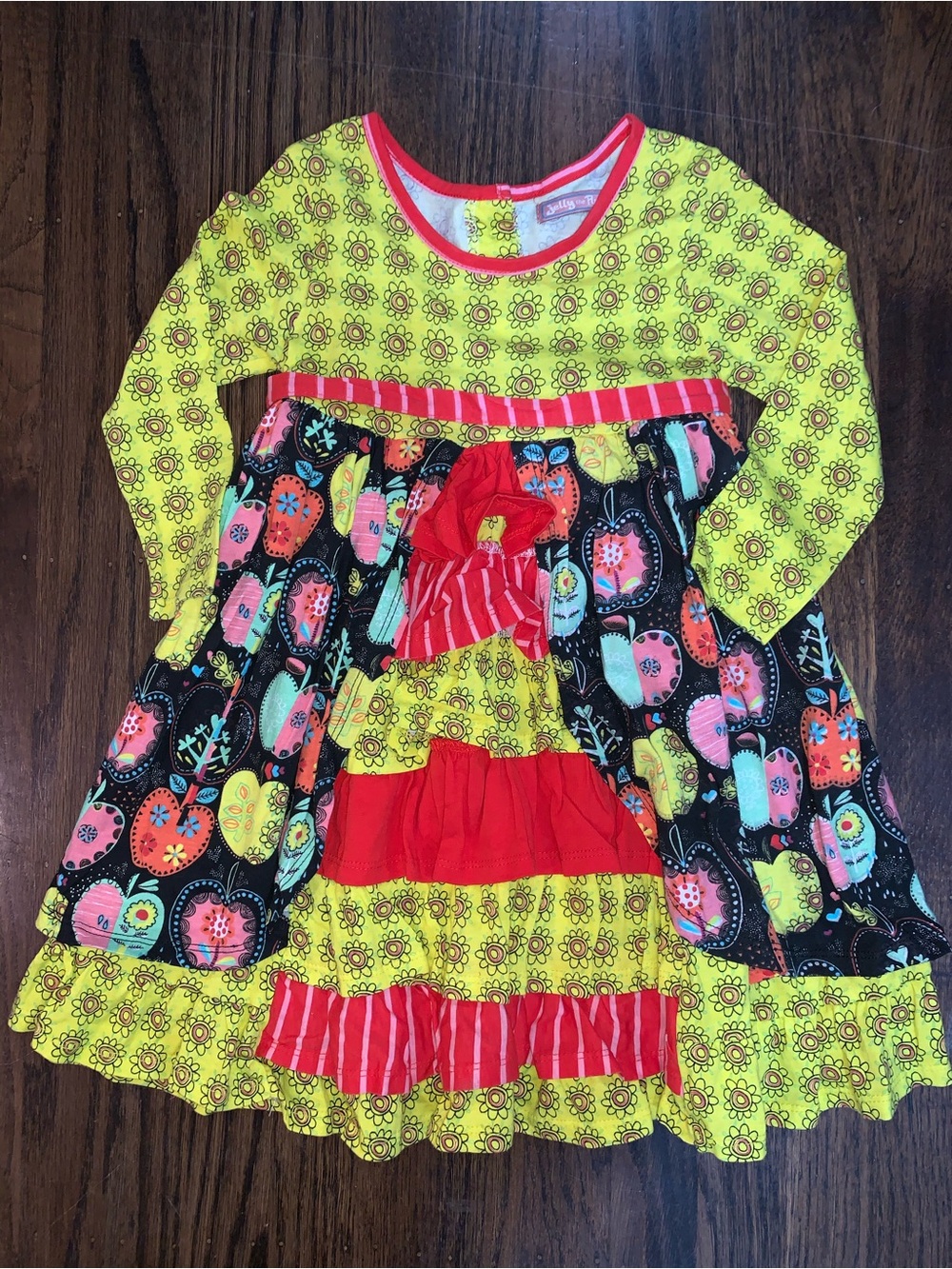 Jelly the Pug Candy Apple Cotton dress size 3t
